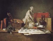 Jean Baptiste Simeon Chardin And draw a Medal oil on canvas